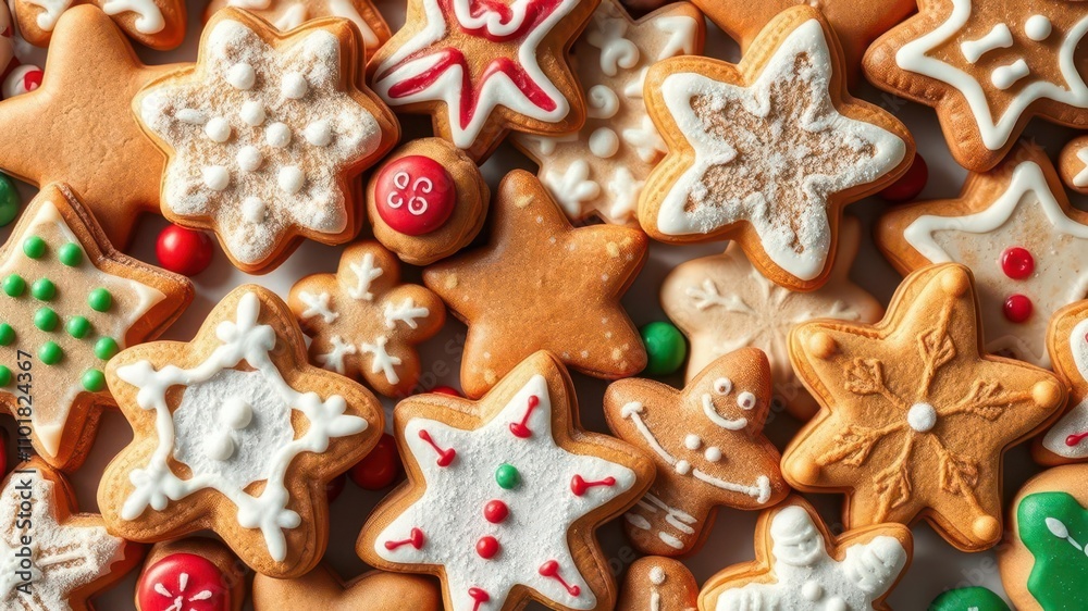 Assortment of various gingerbread men in front of a white background, traditional, treats Assortment of various gingerbread men in front of a white background, traditional, treats
