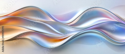 3D wave pattern in gradient colors, metallic and sleek, abstract flow 