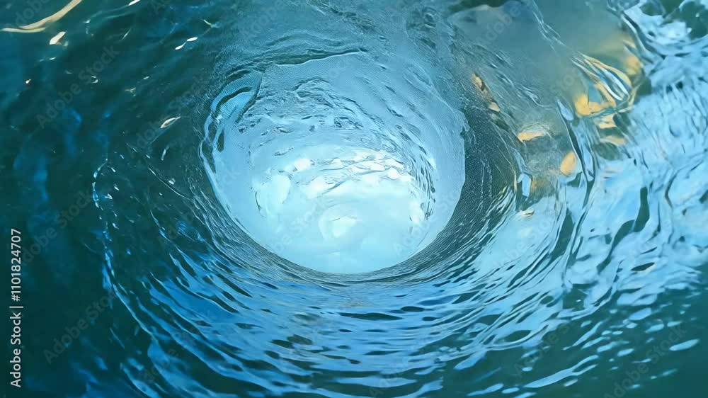 slow motion swirling water vortex 