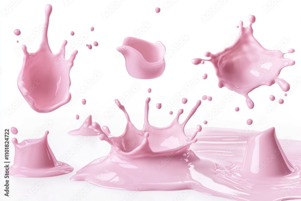 A splash of pink liquid on a white surface A splash of pink liquid on a white surface