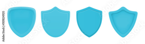 Free Download Safety and protection, defense shields. Vector isolated realistic 3d set with empty copy space. Blank badge icons for healthcare and insurance banner. Award or heraldic decoration, quality symbol - GFXLoad