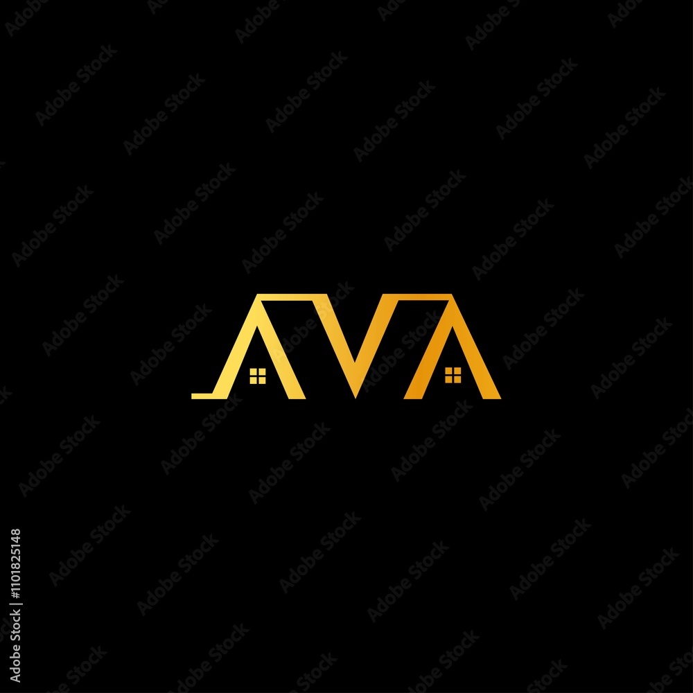 AVA real estate vector logo template design AVA real estate vector logo template design
