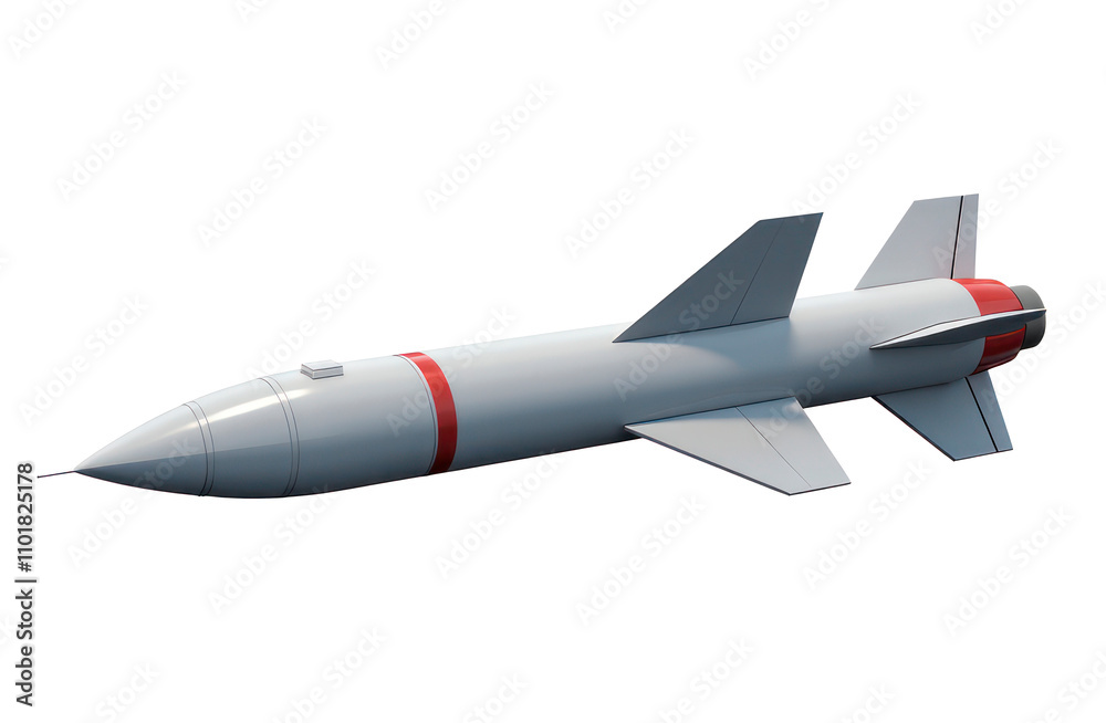 Intercontinental ballistic missile isolated on white Intercontinental ballistic missile isolated on white