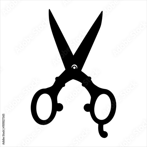 Black scissors silhouette vector illustration design on white background.