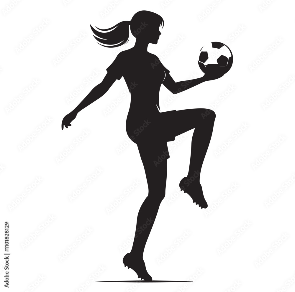 female soccer player illustration vector ILLUSTRATION female soccer player illustration vector ILLUSTRATION