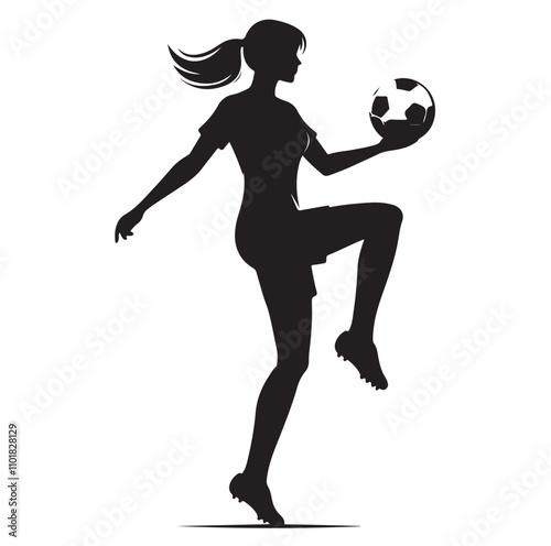female soccer player illustration vector ILLUSTRATION