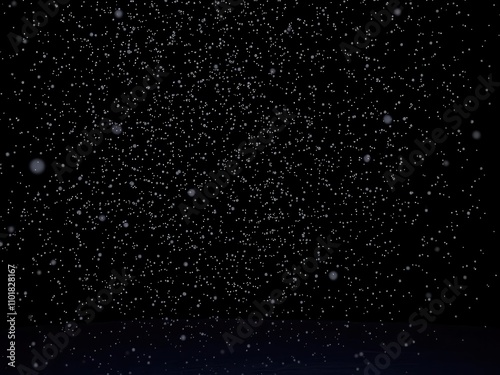 Falling snowflakes creating a mesmerizing effect against a black backdrop, beauty, weather
