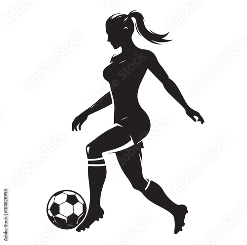 female soccer player illustration vector ILLUSTRATION
