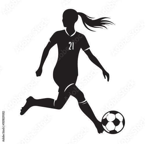 female soccer player illustration vector ILLUSTRATION