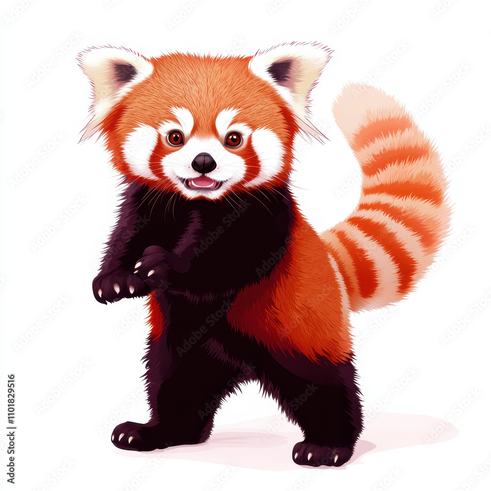 curious red panda stands on its hind legs, showcasing its vibrant fur and playful demeanor. This adorable creature captures attention with its charming expression and distinctive markings curious red panda stands on its hind legs, showcasing its vibrant fur and playful demeanor. This adorable creature captures attention with its charming expression and distinctive markings