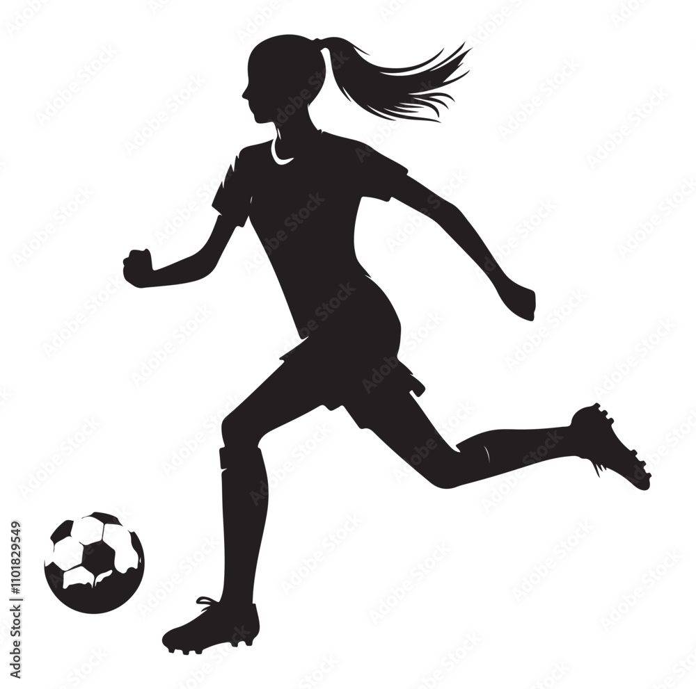 Obraz premium female soccer player illustration vector ILLUSTRATION