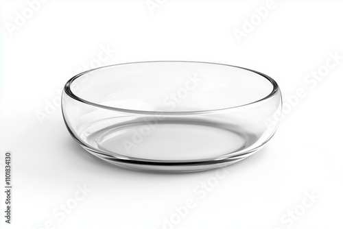 Clear glass bowl on clean white background food serving decoration photo