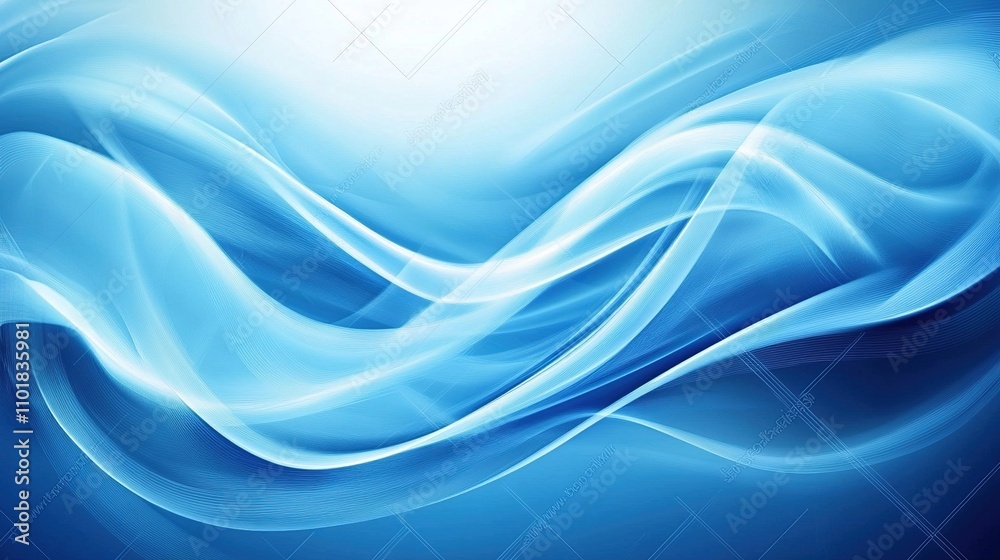 Obraz premium Serene Blue Waves Abstract Background 
