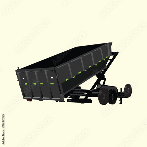 Dumpster vector logo design, vector illustration of dumpster, hauling logo, junk removal logo design