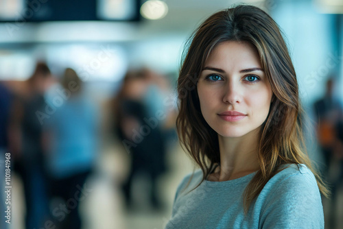 Wallpaper Mural People group waiting indoor generative AI picture Torontodigital.ca