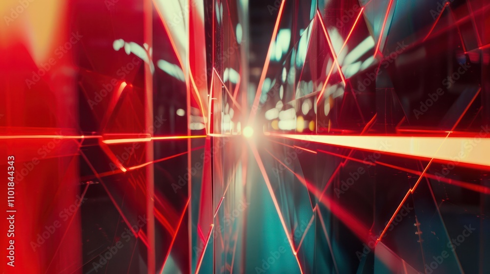 Fototapeta premium Close-up of Laser Beam Engaged in High-Tech Material Processing