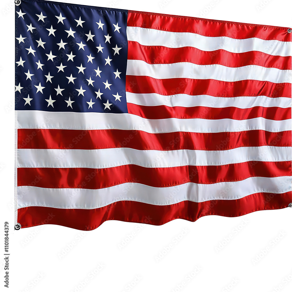 American flag on white background American flag on white background