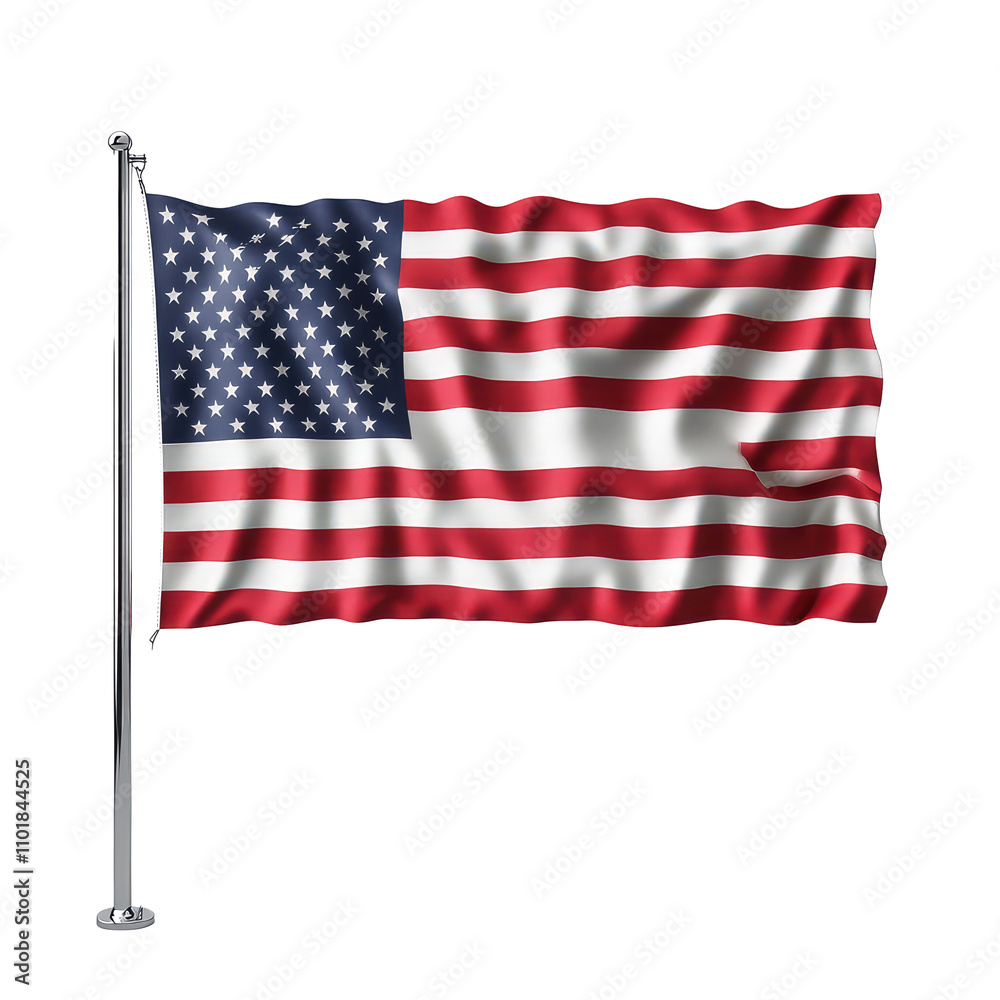 Fototapeta premium American flag on white background