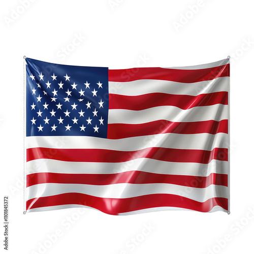 American flag on white background