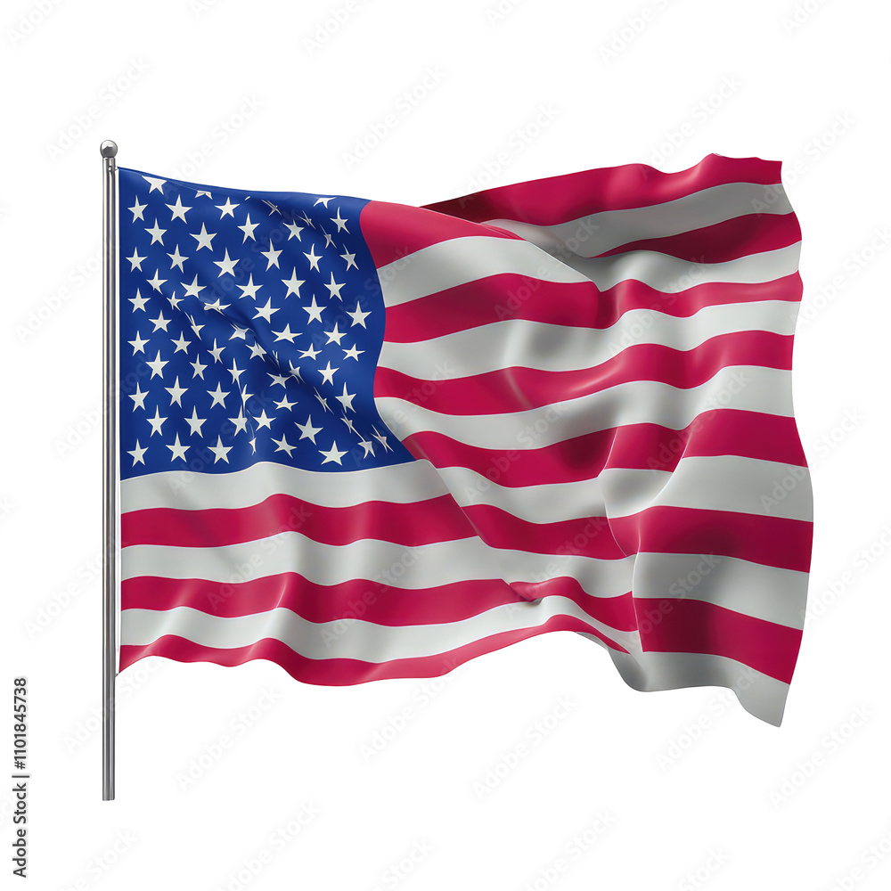 Obraz premium American flag on white background