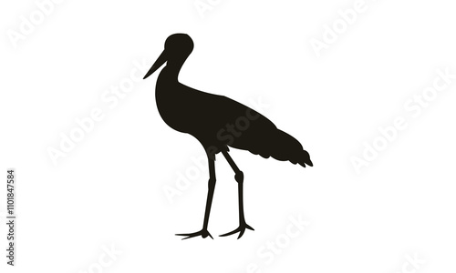 Stork Silhouette Design  And Vector Illustration. 