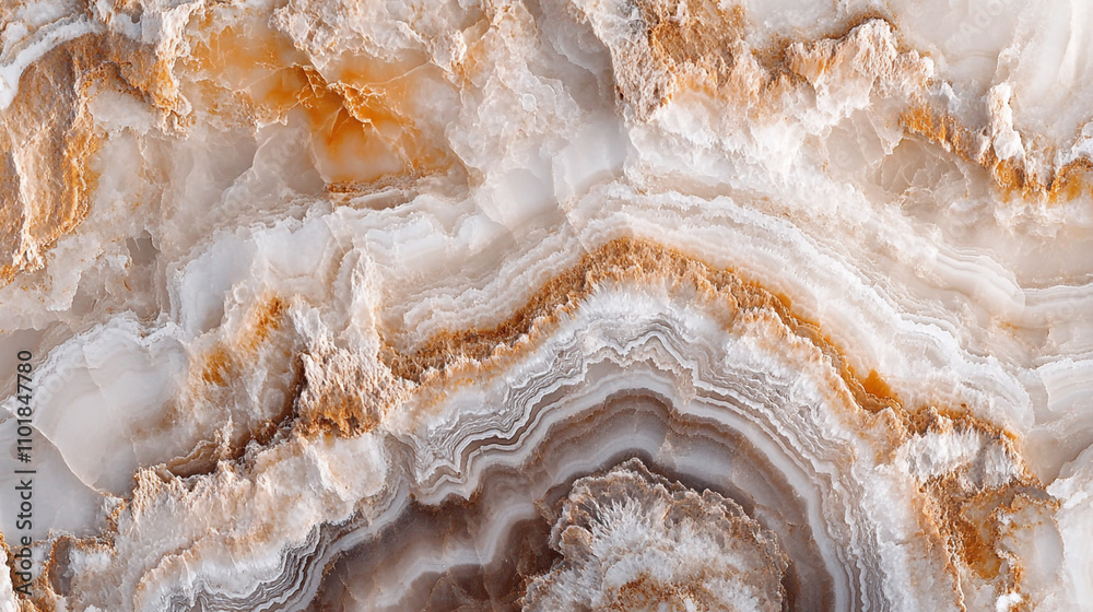 Beautiful layers of onyx stone reveal intricate patterns and warm colors in natural formation Beautiful layers of onyx stone reveal intricate patterns and warm colors in natural formation