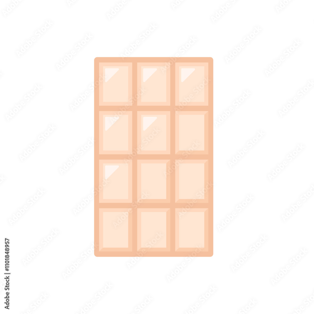 White Vanilla Chocolate Bar, isolated flat illustration in transparent background White Vanilla Chocolate Bar, isolated flat illustration in transparent background