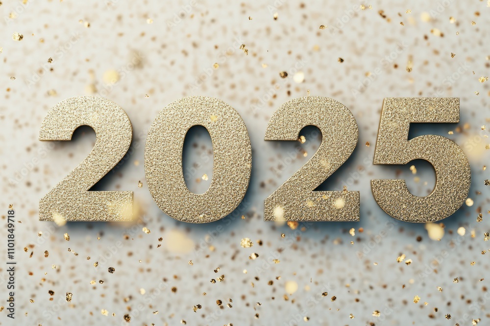Celebration of the New Year 2025 with sparkling gold decorations and festivities Celebration of the New Year 2025 with sparkling gold decorations and festivities