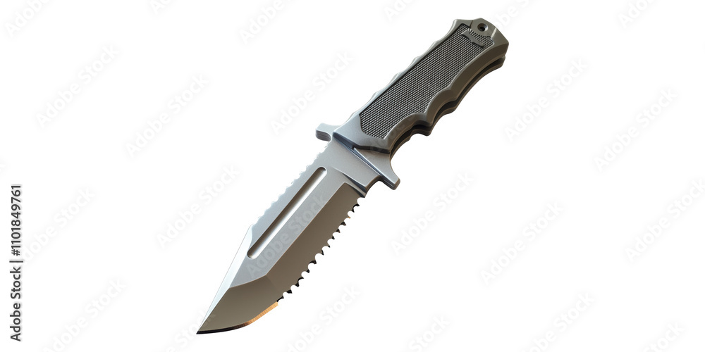 3D Survival Knife With Serrated Blade Isolated on Transparent Background 3D Survival Knife With Serrated Blade Isolated on Transparent Background