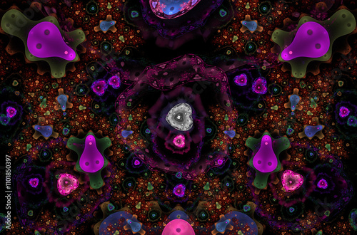 Abstract fractal 3d circle image