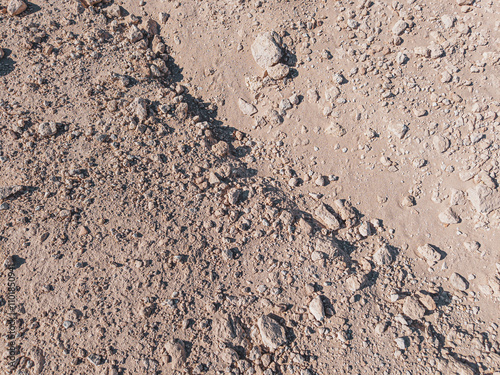 Background of stones on sand. Desert landscape. Alien view. Space surface. Day. Autumn. Egypt.