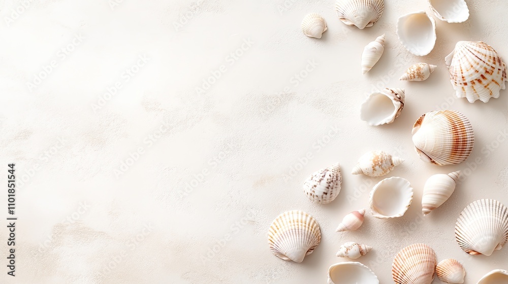 Top-down view captures the textured sandy beach with footprints, shells, and small rocks, all illuminated by gentle sunlight Top-down view captures the textured sandy beach with footprints, shells, and small rocks, all illuminated by gentle sunlight