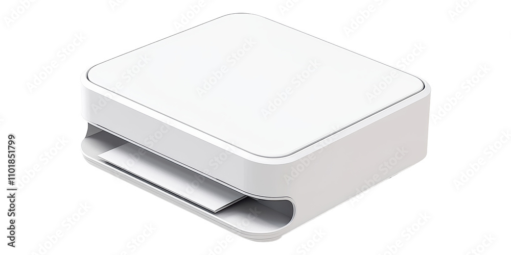3D Compact White Document Scanner Isolated on Transparent Background 3D Compact White Document Scanner Isolated on Transparent Background