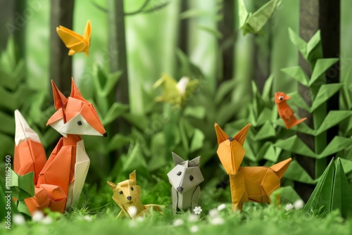 Origami paper wildlife forest photo