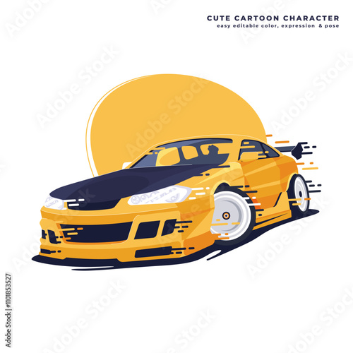 rc drift car illustration vector