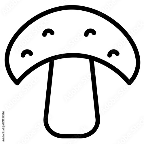 Boletus Fungi Mushroom Line Icon