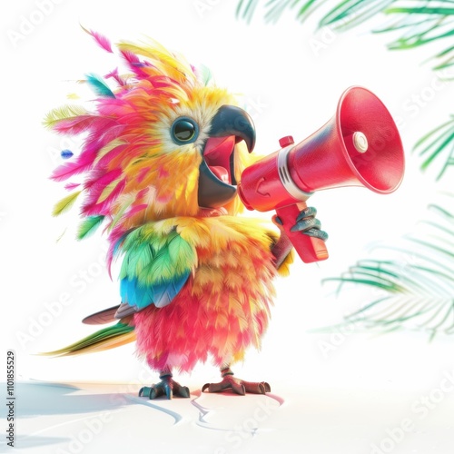 Charity Drives:charity campaigns supporting wildlife, environmental causes, or animal welfare . parrot with megaphone photo