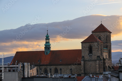 Church of the Assumption of the Virgin Mary in the center of the old town in Klodzko in southern Silesia, Poland