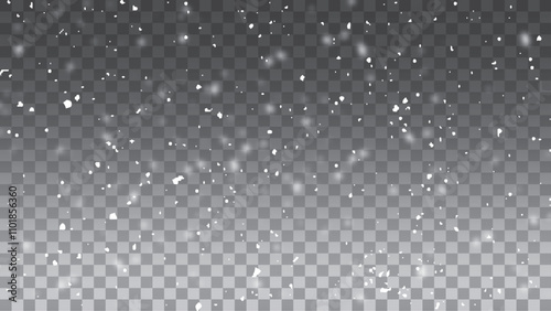 Snow flakes png. Snowfall, blizzard, christmas background vector. Snowfall dust freeze granules.