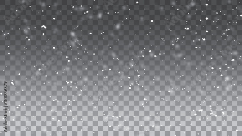 Snow flakes png. Snowfall, blizzard, christmas background vector. Snowfall dust freeze granules.