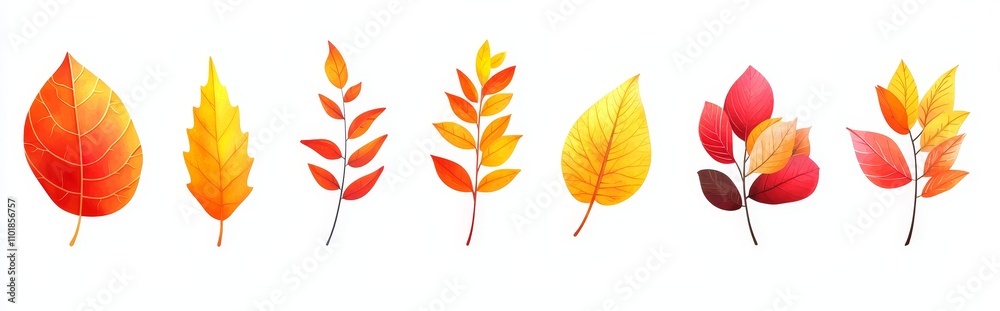 An autumn leaf silhouette set in warm colors
