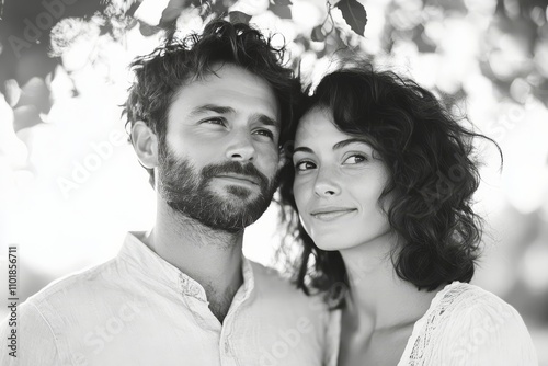 Couple enjoying a quiet moment in a natural setting during autumn season