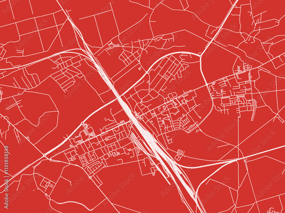 Christmas Map of Kedzierzyn-Kozle, Poland in Snowy White on Festive Red Background. Christmas Map of Kedzierzyn-Kozle, Poland in Snowy White on Festive Red Background.