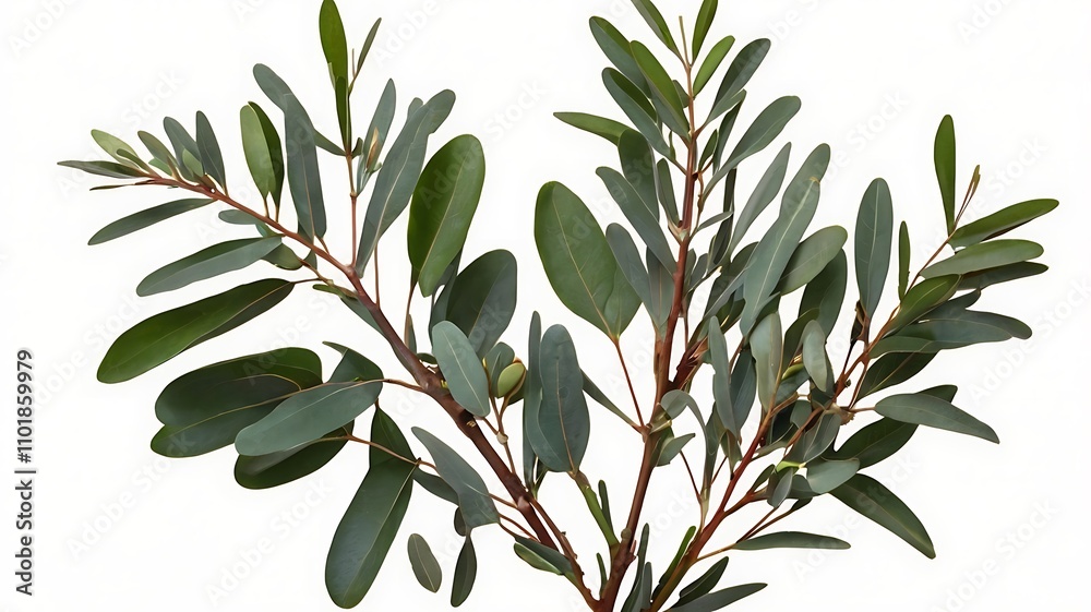 Fresh eucalyptus sprigs, cut out Fresh eucalyptus sprigs, cut out