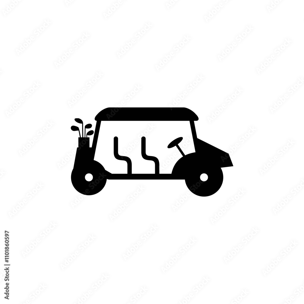 Naklejka premium Caddy golf car silhouette logo design
