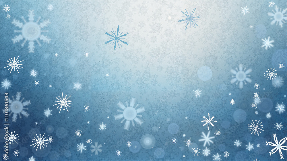 Abstract snowflakes pattern on icy blue background Abstract snowflakes pattern on icy blue background