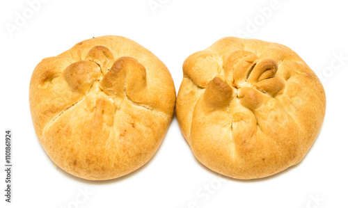 baked pie on a white background