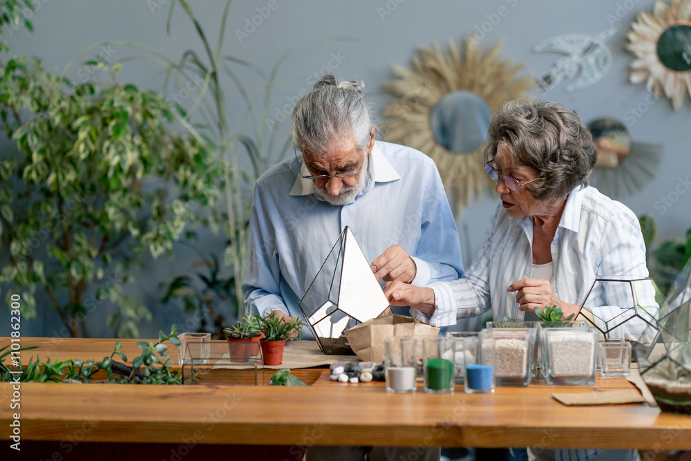 master class on creating compositions with plants for elderly people happy old age elderly couple pleasant memories leisure time in old age