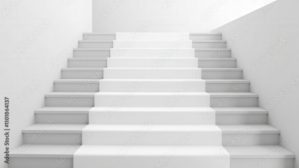Fototapeta premium A minimal interior featuring a staircase with blank white wraps