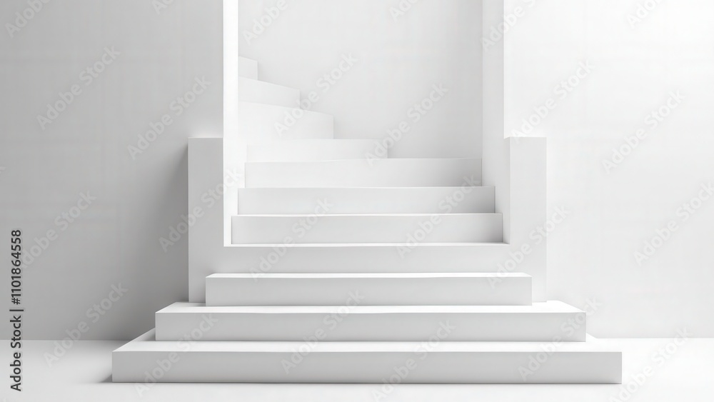 Clean white wraps on steps, perfect for design preview mockups Clean white wraps on steps, perfect for design preview mockups